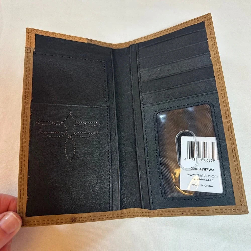 Justin Rodeo Wallet Genuine Leather RFID Blocking‎ Bifold Credit Card New In Box
